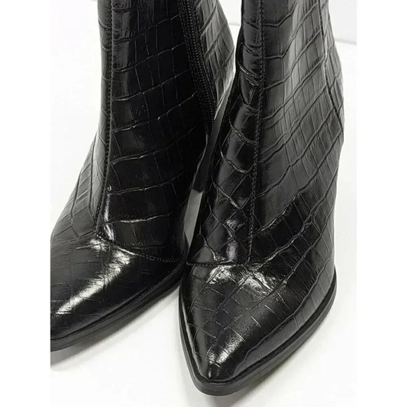 Jaggar Women's Grounded Croc Embossed Black Leather Booties Size 35 (MSRP $208) - Picture 6 of 10
